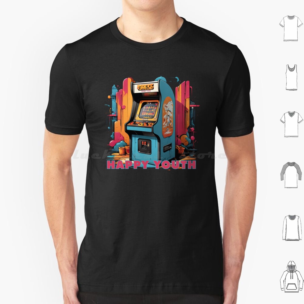 Retro Gaming Gamestop - Feliz juventude-arcade t camisa das mulheres