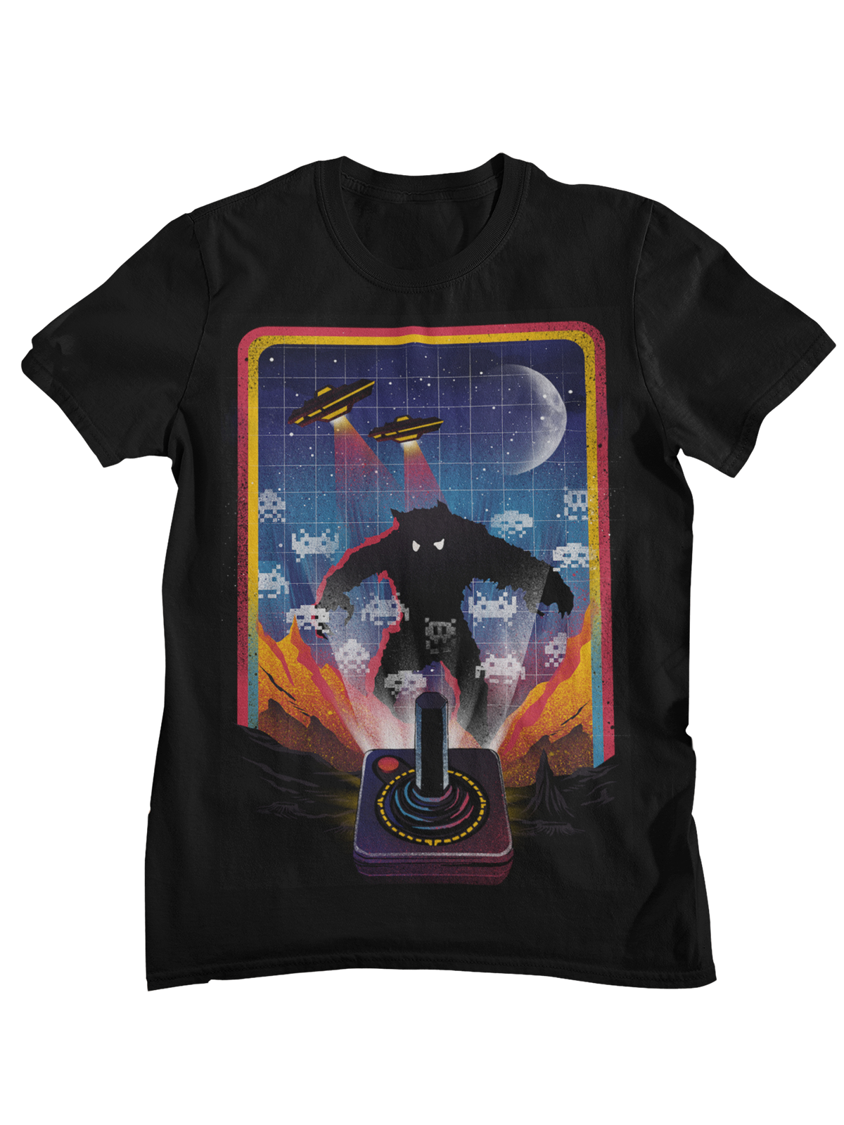 Retro Gaming Gamestop - Camiseta Gráfica Retro Space Invaders Monster