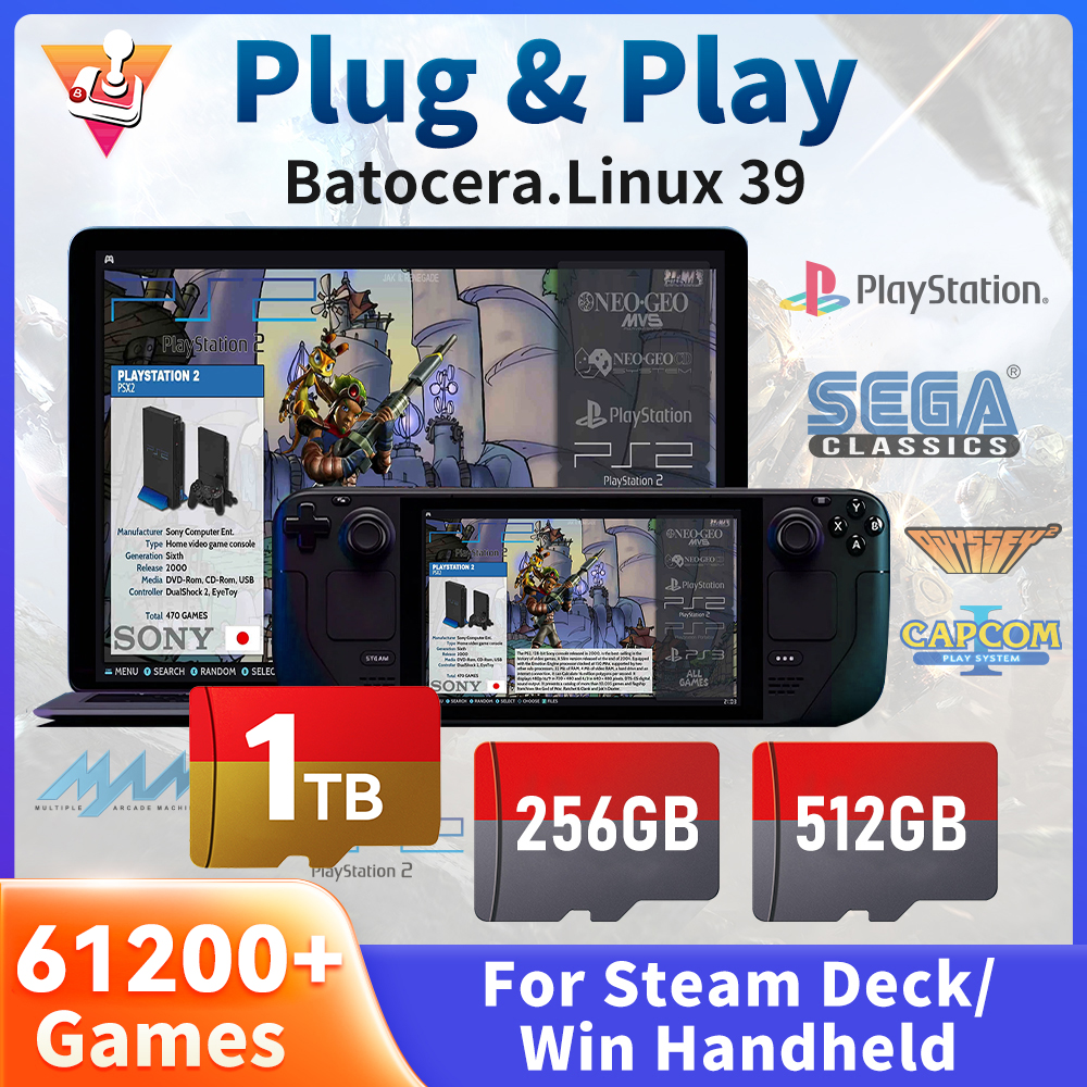 Retro Gaming Batocera - Cartão tf de jogo de 1tb