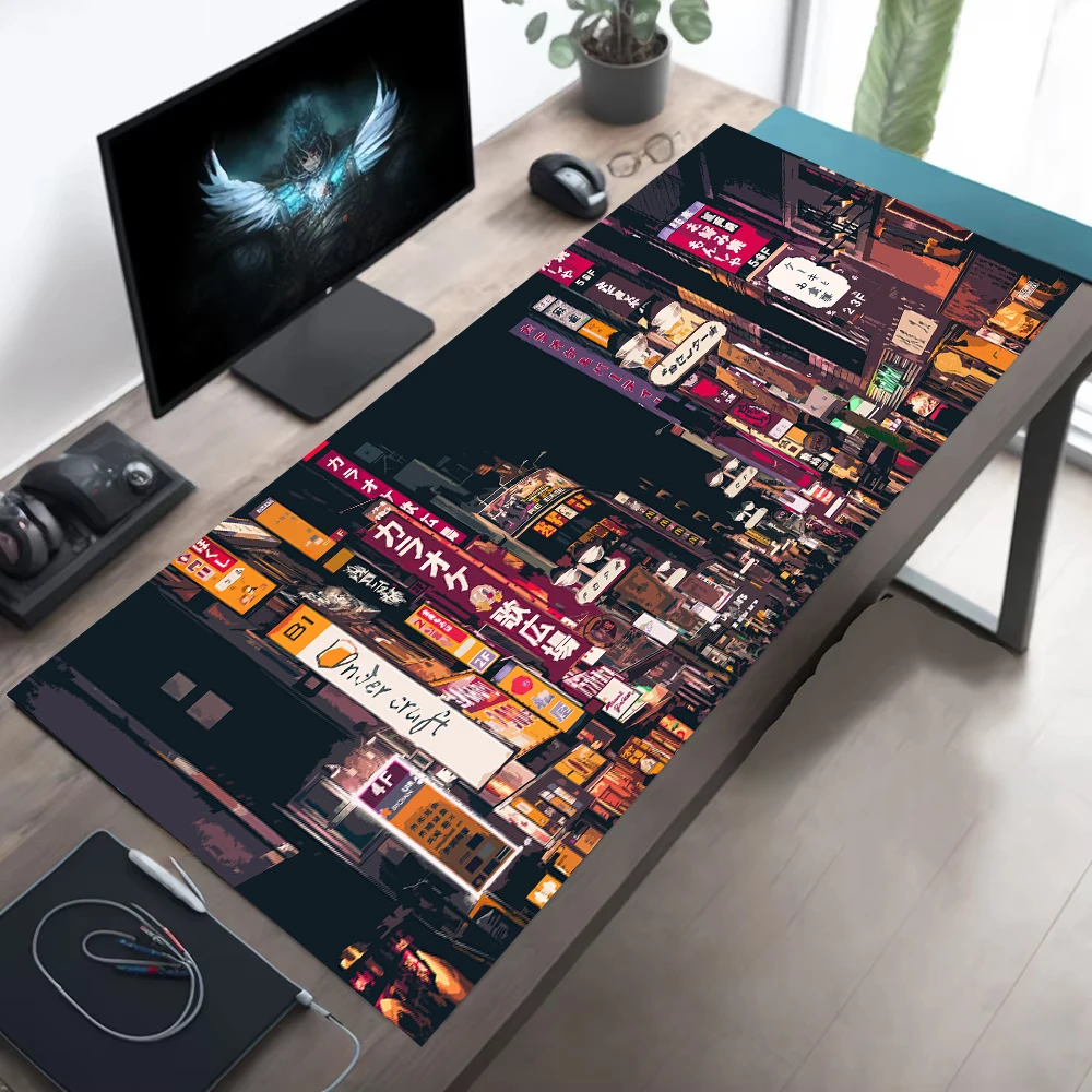 Retro Gaming Xl - Retro cidade rua mousepad neon tóquio