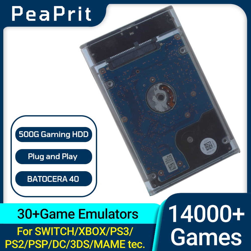 Retro Gaming Batocera - PEAPRIT 500G HDD de Jogos, Console