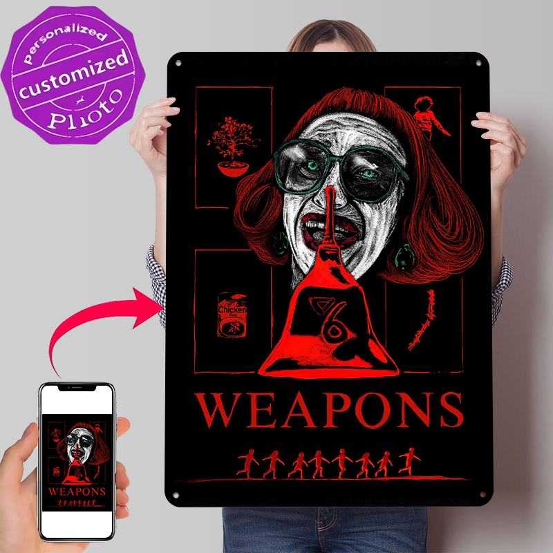 Retro Gaming At - Pôster de Metal com Texto 'WEAPONS'