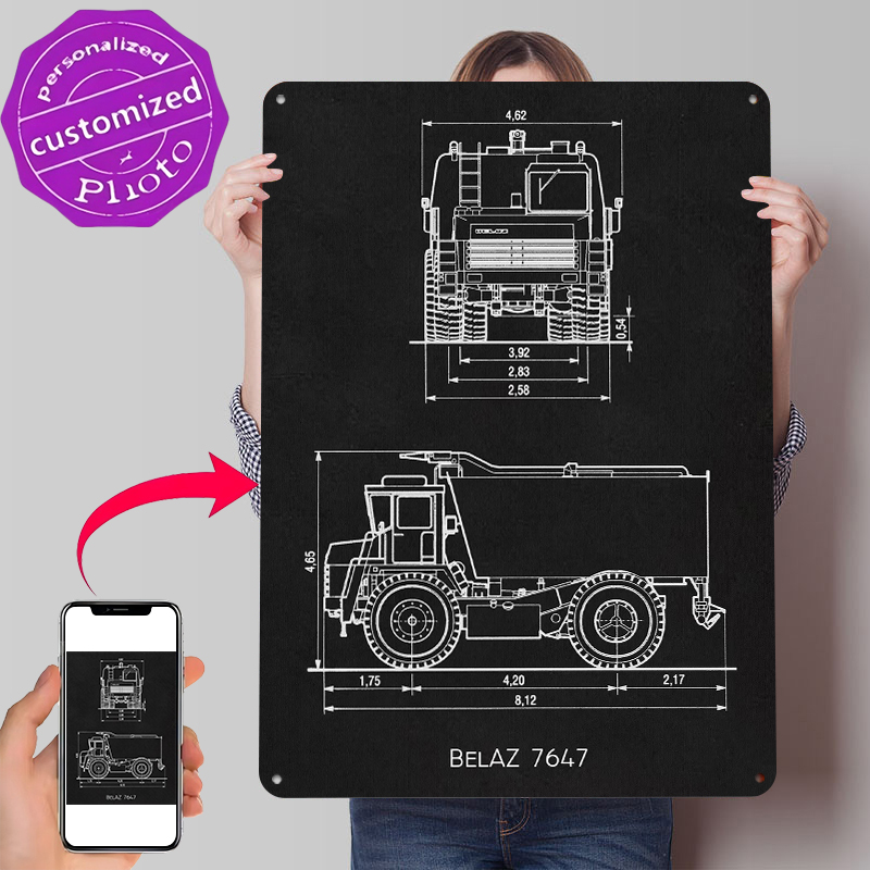 Retro Gaming At - Placa de Metal BelAZ 7647: Arte
