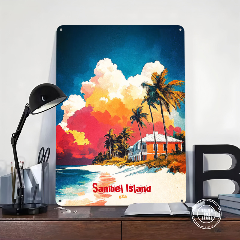 Sanibel ilha arte impressa car - Retro Gaming Island avaliação e preço