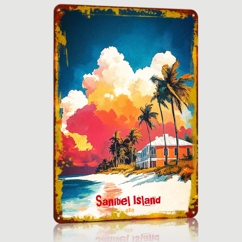 Sanibel ilha arte impressa car - Retro Gaming Island avaliação e preço