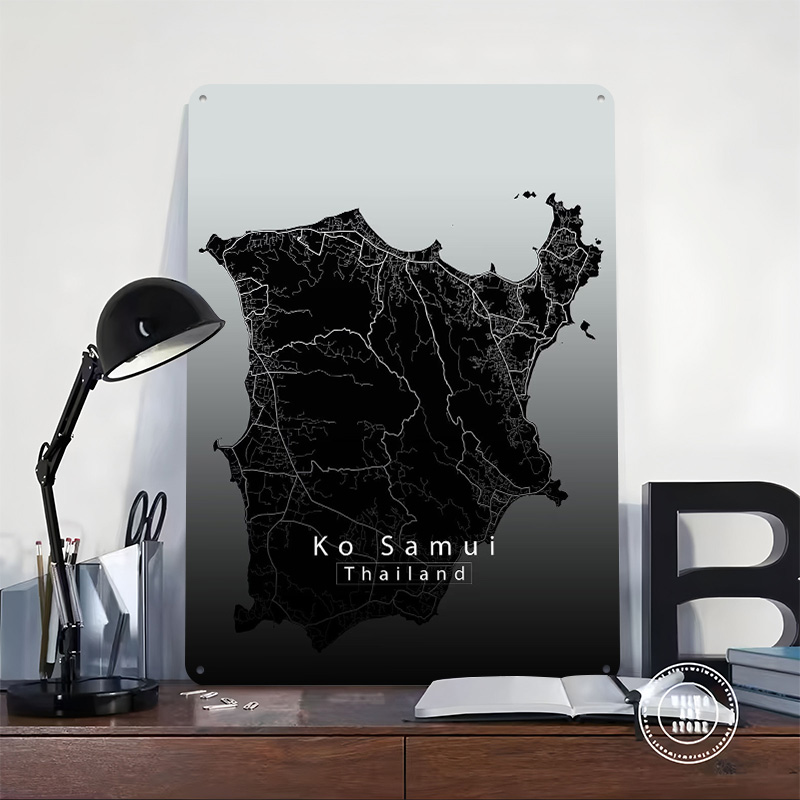 Ko samui ilha mapa impresso ca - Retro Gaming Island avaliação e preço